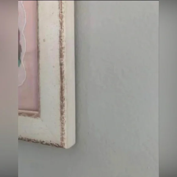 Shabby chic distressed white glass framed ladies antique handkerchief 16x16 - Picture 2 of 3